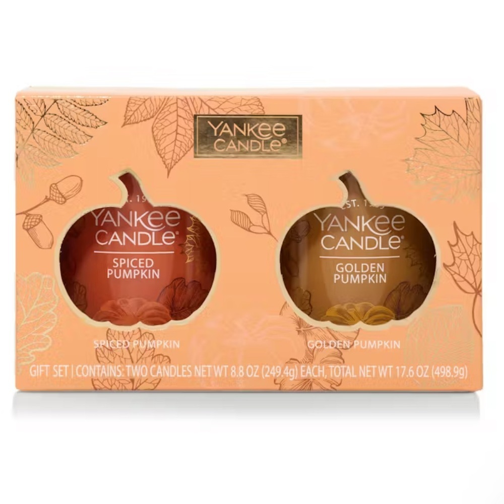 Yankee Candle Spiced Pumpkin and Golden Pumpkin Duo Pumpkin Lovers' Gift Set NIB